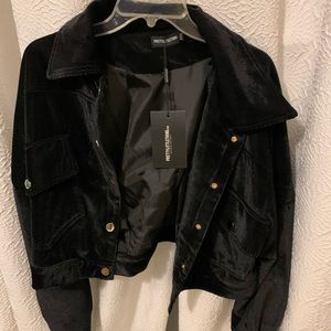 PLT black cropped jacket